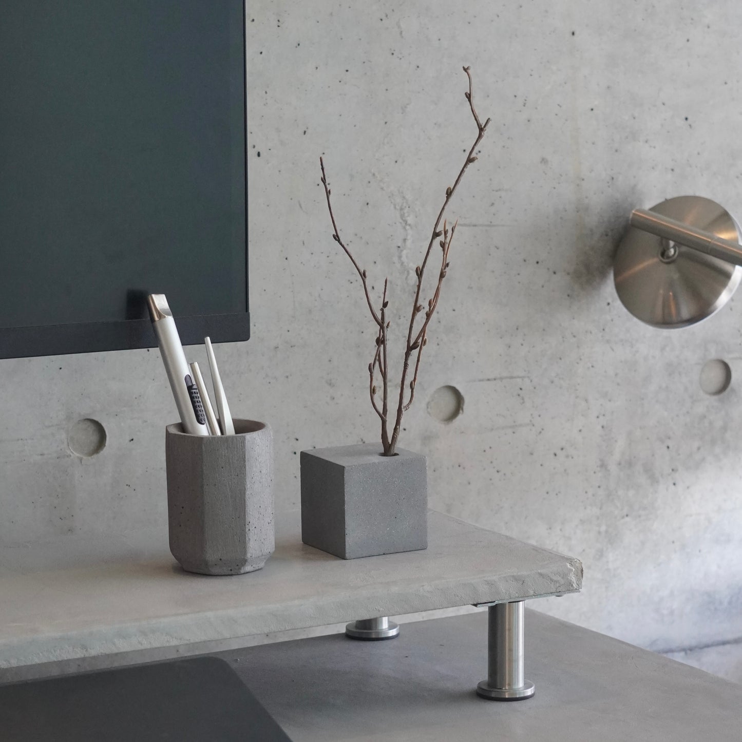 Concrete Flower Vase Square